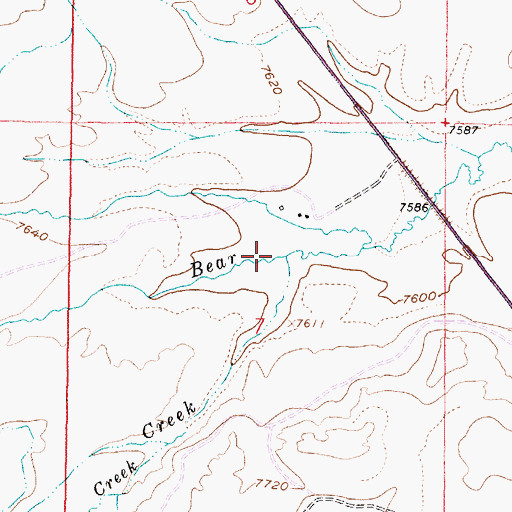 Topographic Map of Trent Creek, WY