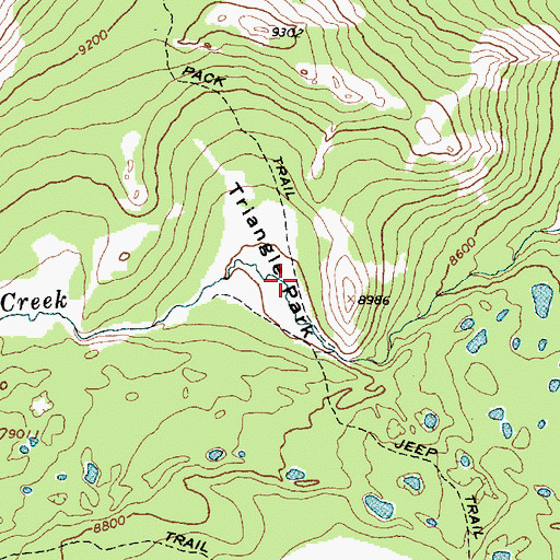 Topographic Map of Triangle Park, WY