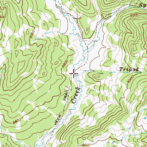 Topographic Map of Tripod Creek, WY