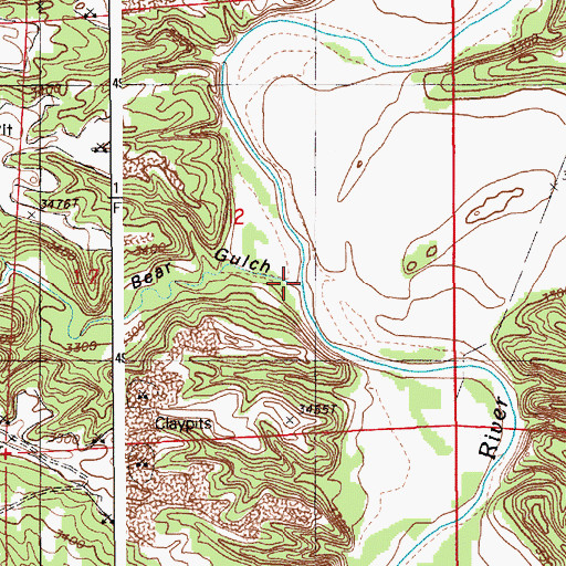 Topographic Map of Bear Gulch, WY