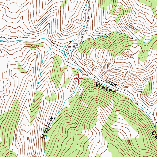 Topographic Map of Trough Hollow, WY