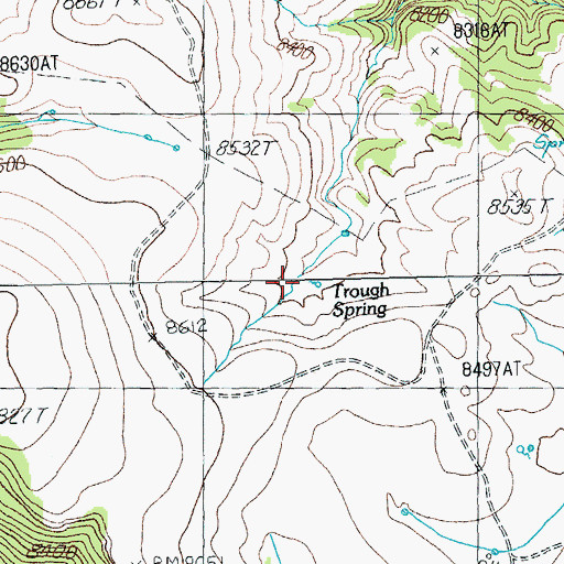 Topographic Map of Trough Spring, WY