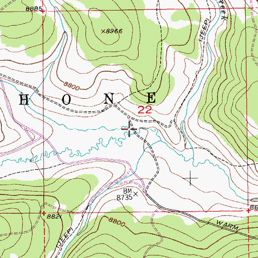 Topographic Map of Trout Creek, WY