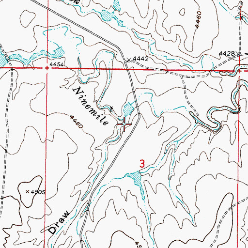 Topographic Map of Tryon Draw, WY