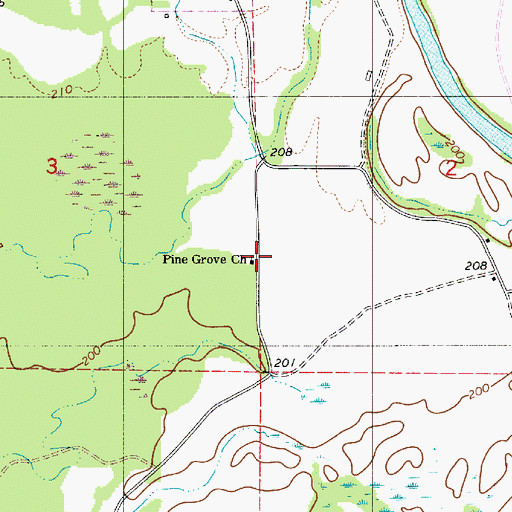 Topographic Map of Pine Grove Church, AL