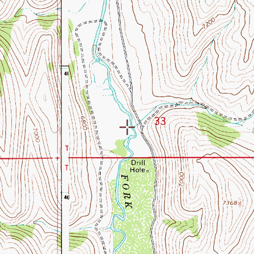 Topographic Map of Tuffield Creek, WY