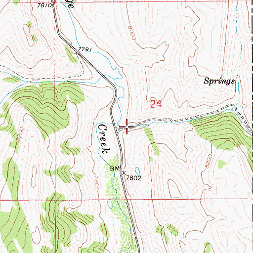 Topographic Map of Turkey Creek, WY