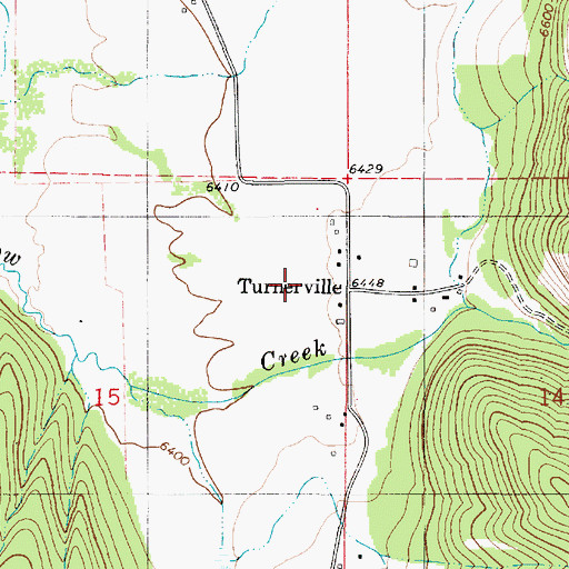 Topographic Map of Turnerville Community, WY