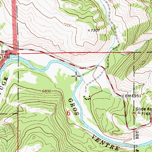 Topographic Map of Turpin Creek, WY