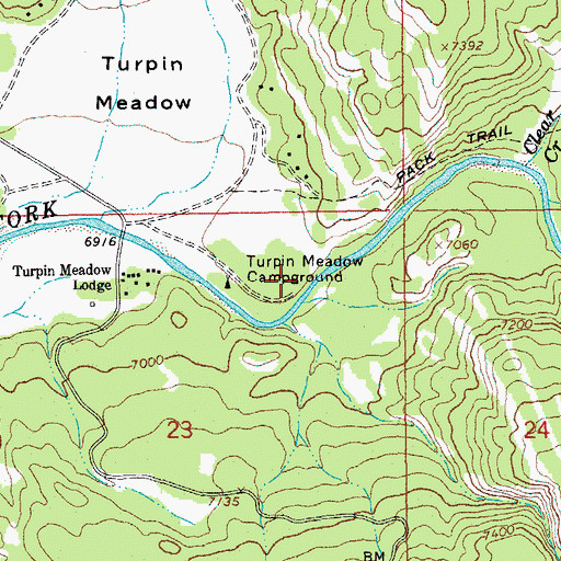 Topographic Map of Turpin Meadow Campground, WY