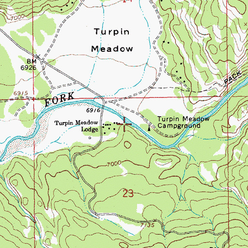 Topographic Map of Turpin Meadow Lodge, WY