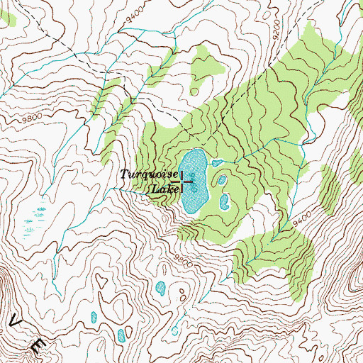 Topographic Map of Turquoise Lake, WY