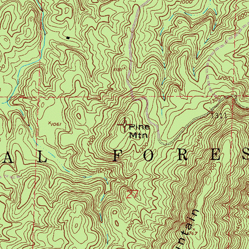 Topographic Map of Pine Mountain, AL