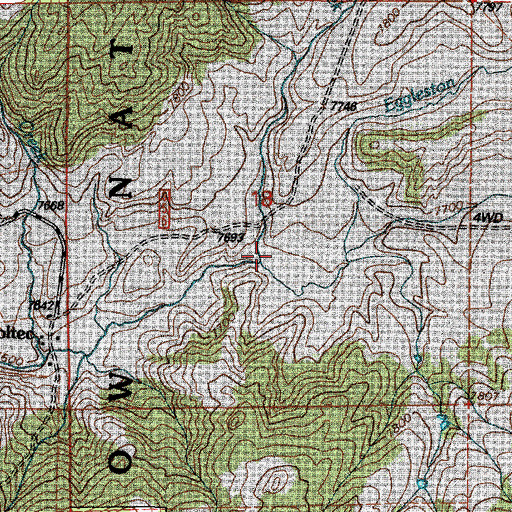 Topographic Map of Tuttle Creek, WY