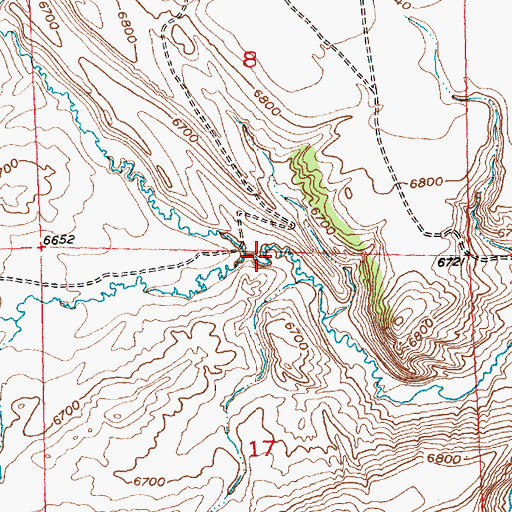 Topographic Map of Tweed Creek, WY