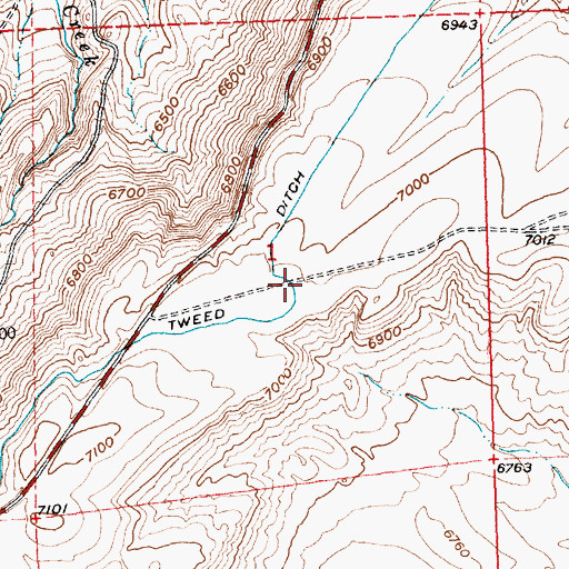 Topographic Map of Tweed Ditch, WY