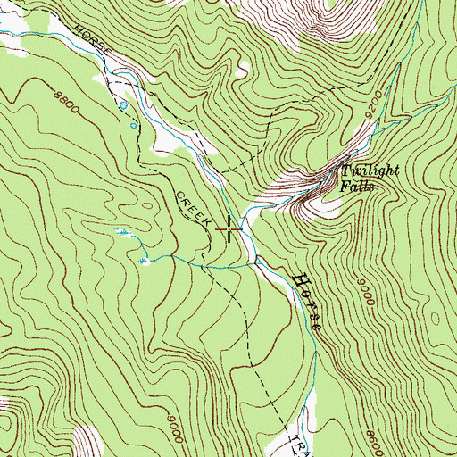 Topographic Map of Twilight Creek, WY