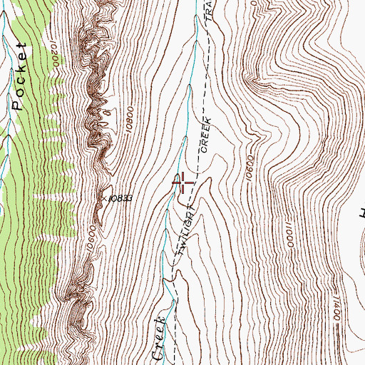 Topographic Map of Twilight Creek Trail, WY