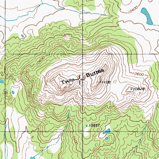 Topographic Map of Twin Buttes, WY