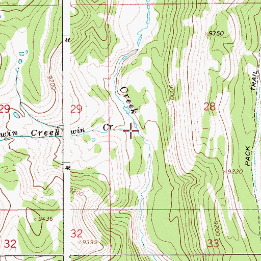 Topographic Map of Twin Creek, WY