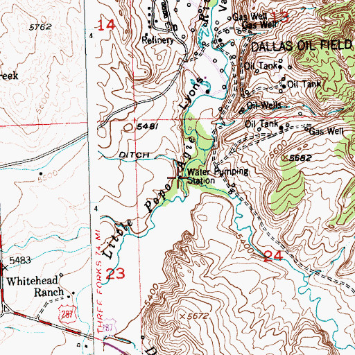 Topographic Map of Twin Creek, WY