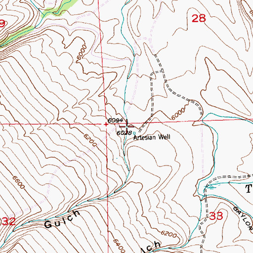 Topographic Map of Twin Gulch, WY