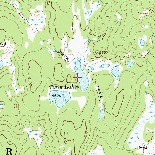 Topographic Map of Twin Lakes, WY