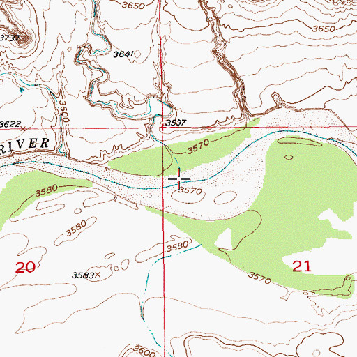 Topographic Map of Twentyone Draw, WY