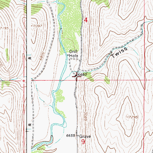 Topographic Map of Twiss Hollow, WY