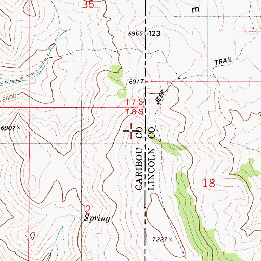 Topographic Map of Tygee Ridge, WY