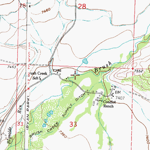 Topographic Map of Uihlein Creek, WY