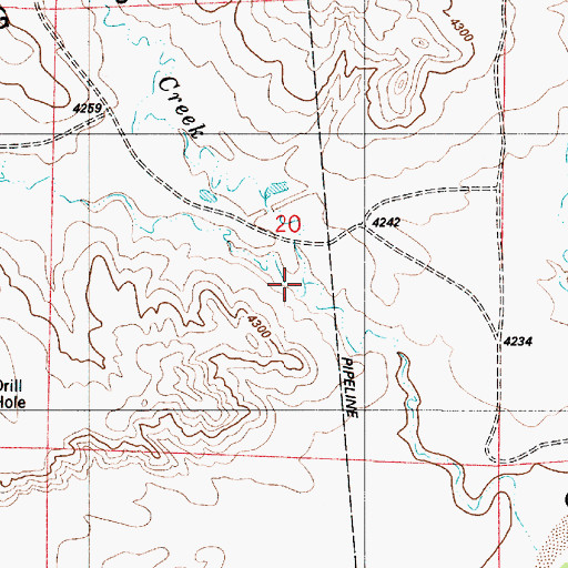 Topographic Map of Underwood Draw, WY