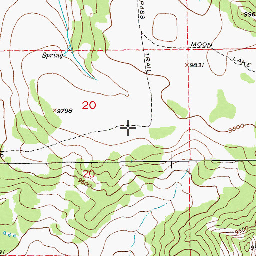 Topographic Map of Union Pass Trail, WY