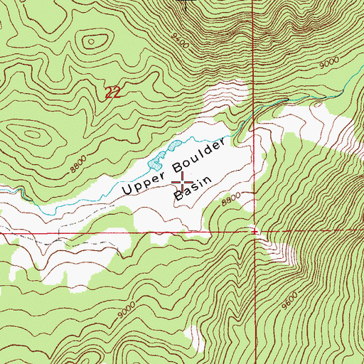Topographic Map of Upper Boulder Basin, WY
