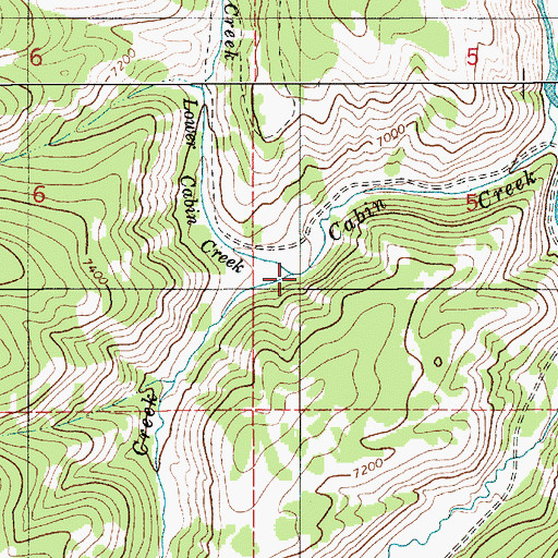 Topographic Map of Upper Cabin Creek, WY