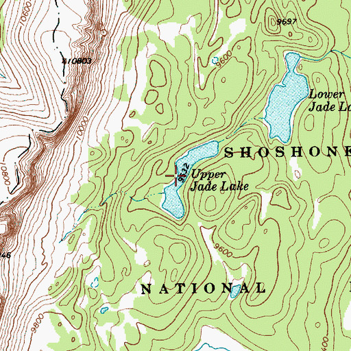Topographic Map of Upper Jade Lake, WY