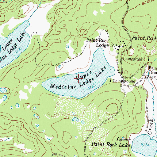 Topographic Map of Upper Medicine Lodge Lake, WY