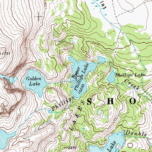 Topographic Map of Upper Phillips Lake, WY
