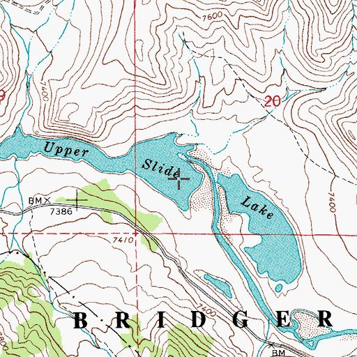 Topographic Map of Upper Slide Lake, WY