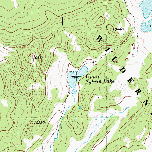 Topographic Map of Upper Sylvan Lake, WY