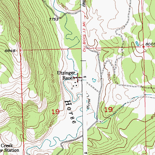Topographic Map of Utzinger Ranch, WY