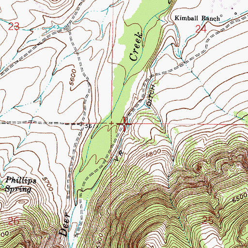 Topographic Map of V R Ditch, WY