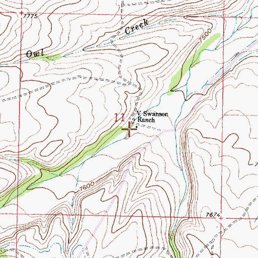 Topographic Map of V Swanson Ranch, WY