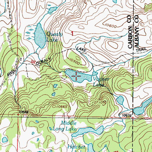 Topographic Map of Vagner Lake, WY