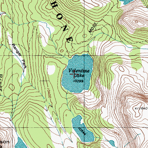 Topographic Map of Valentine Lake, WY