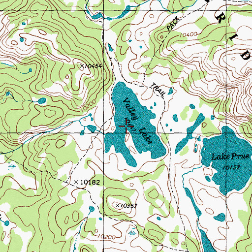 Topographic Map of Valley Lake, WY