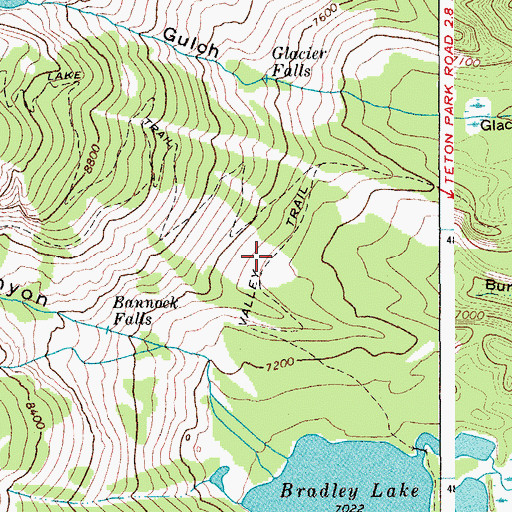 Topographic Map of Valley Trail, WY