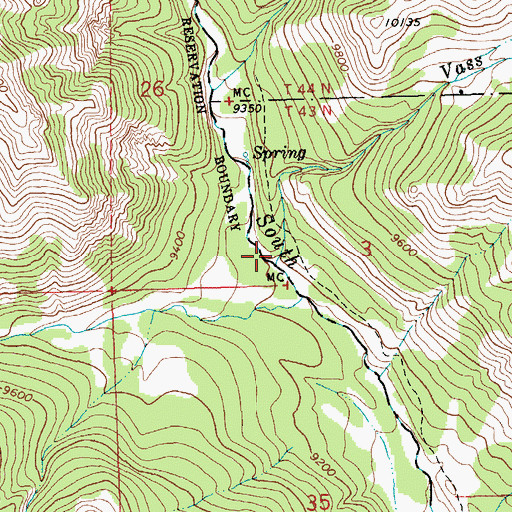Topographic Map of Vass Creek, WY