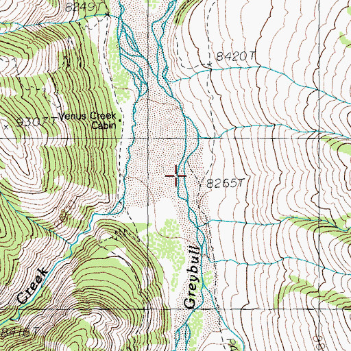 Topographic Map of Venus Creek, WY