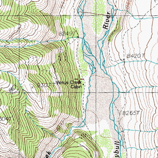 Topographic Map of Venus Creek Cabin, WY